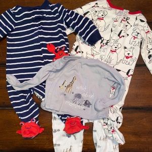 Three pack Baby Boy Sleepers